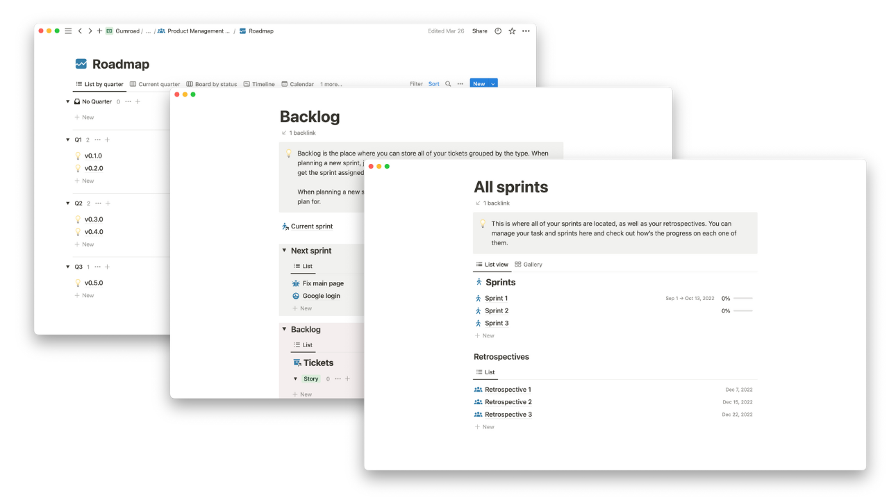 Product Management screen
